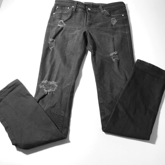 Adriano Goldschmied Black Distressed Women Jeans - Picture 2 of 9